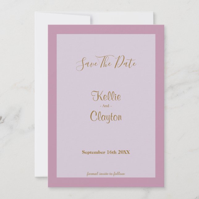 Lila Save the Date (Vorderseite)