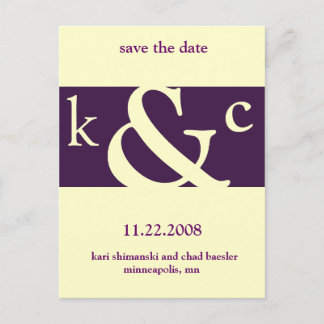 lila Save the Date Ankündigungspostkarte