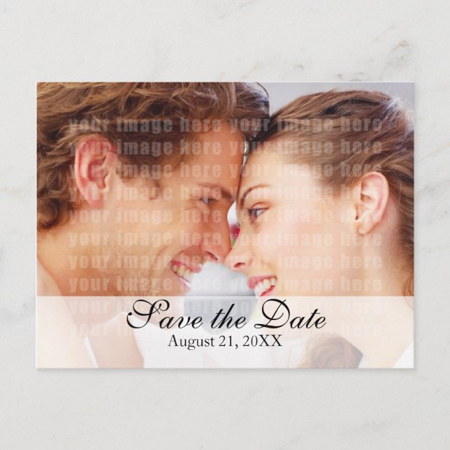 Lila Save the Date Postkarte (Vorderseite)