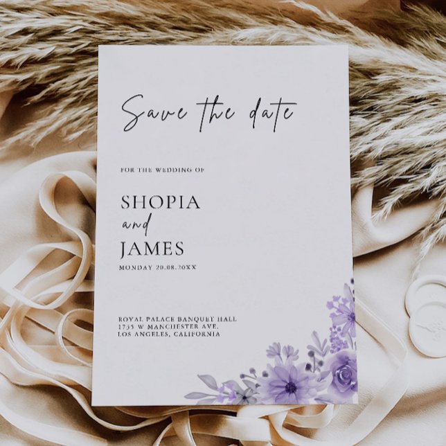 Lila Save the Date Vorlage (Purple Save the Date Template)