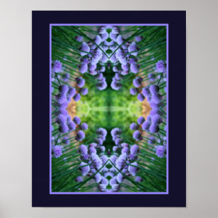Lila Scallion Abstrakte Blume Orton Poster