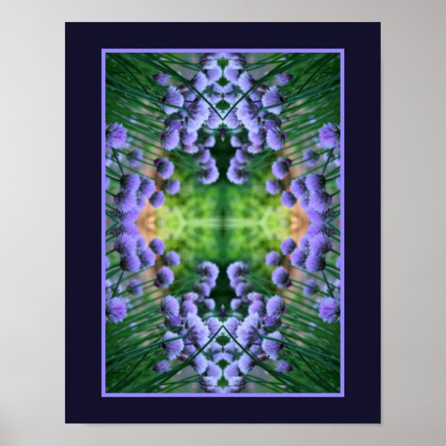 Lila Scallion Abstrakte Blume Orton Poster (Vorne)