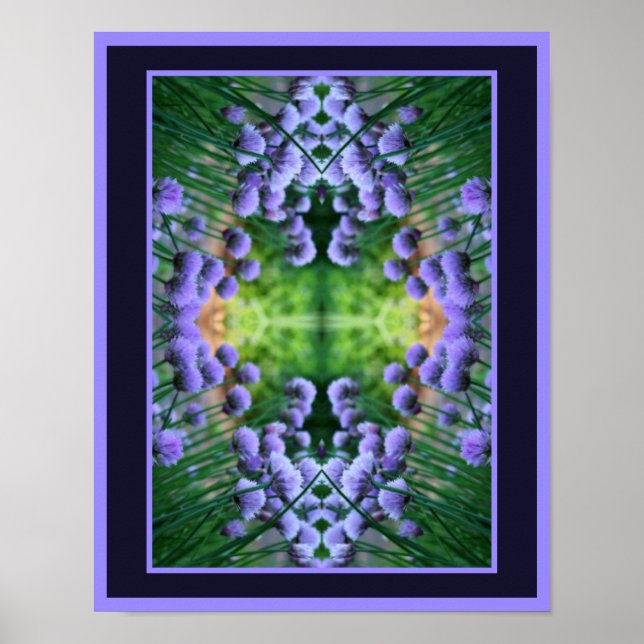Lila Scallion Abstrakte Blume Orton Poster (Vorne)