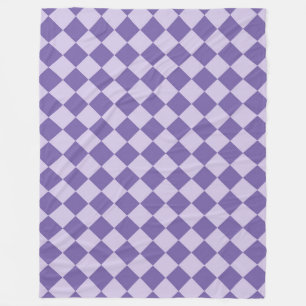 Lila Schachbrett Diamantmuster Fleecedecke