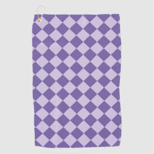 Lila Schachbrett Diamantmuster Golfhandtuch