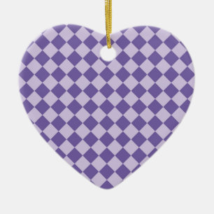 Lila Schachbrett Diamantmuster Keramik Ornament