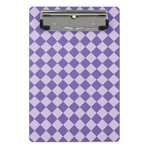 Lila Schachbrett Diamantmuster Mini Klemmbrett