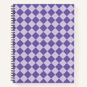 Lila Schachbrett Diamantmuster Notizbuch