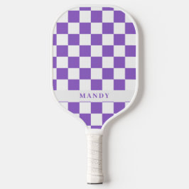 Lila Schachbrett individuell benanntes Pickleball- Pickleball Schläger