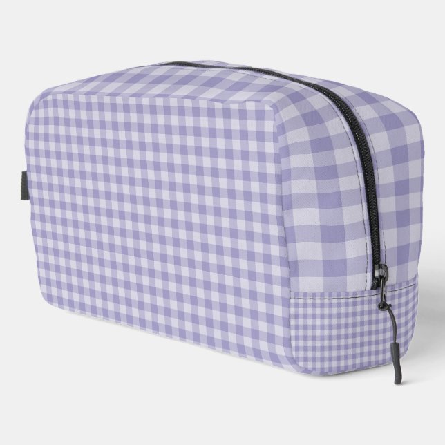 Lila Schachbrettmuster-Kulturtasche Waschbeutel (Rechte Ecke)