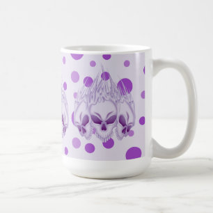 Lila Schädel flammend Tasse