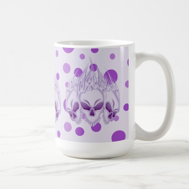 Lila Schädel flammend Tasse (Rechts)