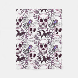 lila Schädel, Fledermäuse und Spinnen Fleecedecke