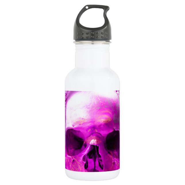 Lila Schädel im Wasser Edelstahlflasche (Vorderseite)