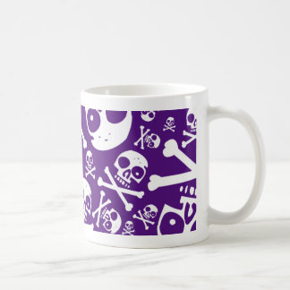 Lila Schädel Kaffeetasse