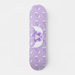 Lila Schädel Mit Flügeln Skateboard