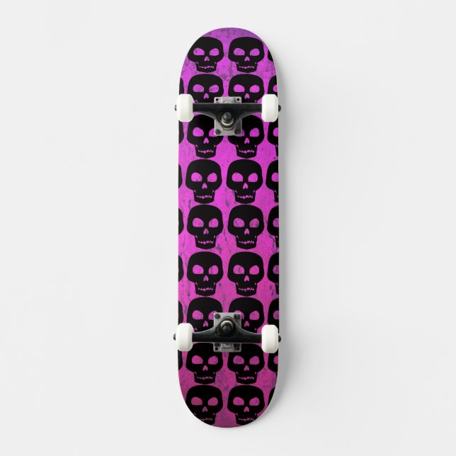 Lila Schädel Skateboard (Vorderseite)