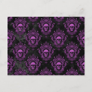 Lila Schädel und gotisches Grau Postkarte