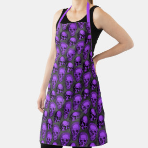 Lila Schädel und Sonnenblumen, Design 1 Schürze