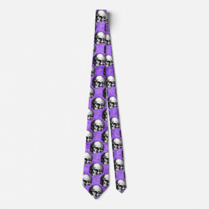 Lila Schädel und Sonnenblumen, Design 6 Krawatte