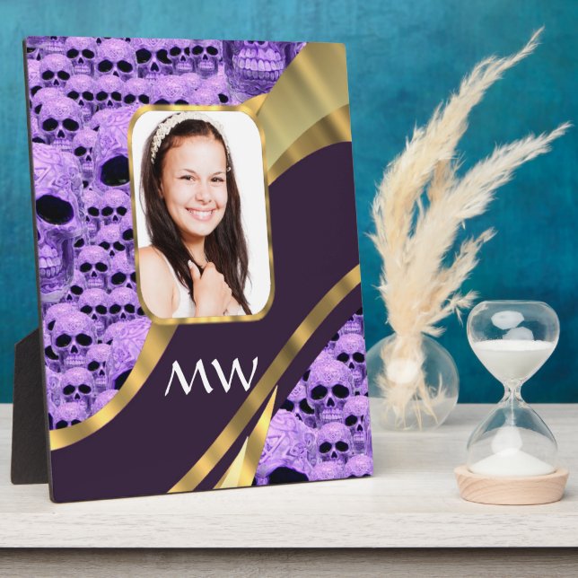 Lila Schädeldecke Fotoplatte (Seite)