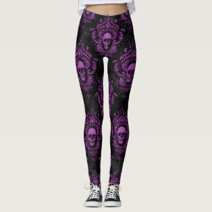 Lila Schädellegenden Leggings