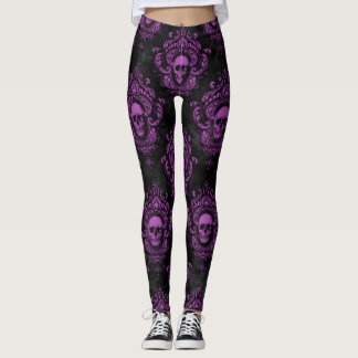 Lila Schädellegenden Leggings