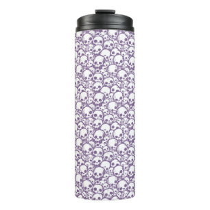 Lila Schädelmuster Thermal Tumbler Thermosbecher