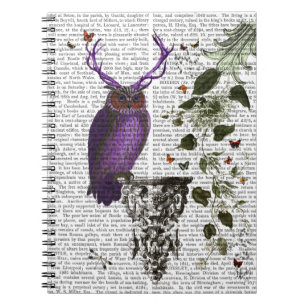 Lila Schale mit Antlern 2 Notizblock