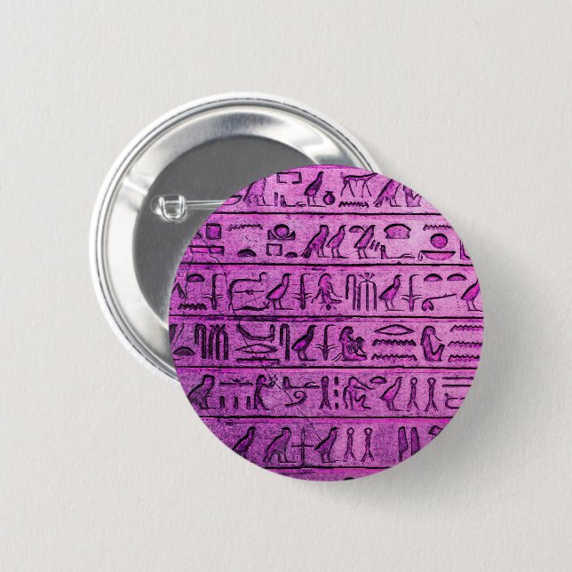 Lila Schaltfläche für antike ägyptische Hieroglyph Button (Vorne & Hinten)