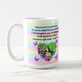 LILA SCHALTFLY ISAIAH 41:10 BIBLE VERSE KAFFEETASSE