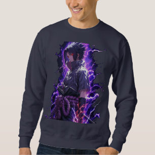 Lila Schatten Anime-Ästhetik-Sweatshirt Sweatshirt