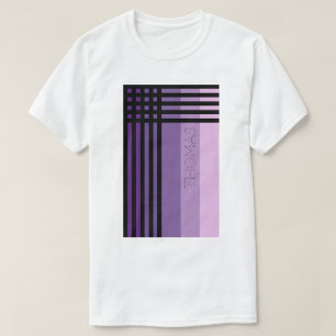 Lila Schatten und schwarze Streifen Name Personali T-Shirt