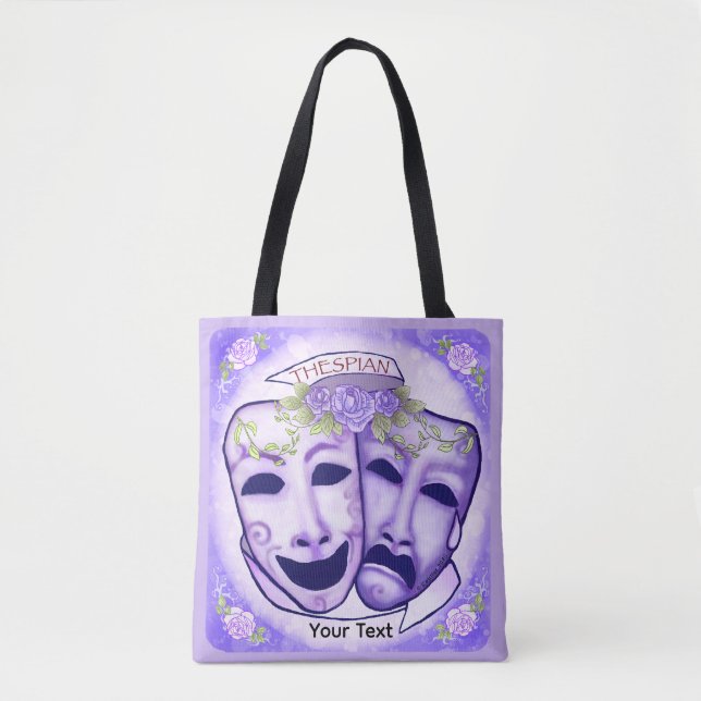 Lila Schauspielermasken (Vorderseite)