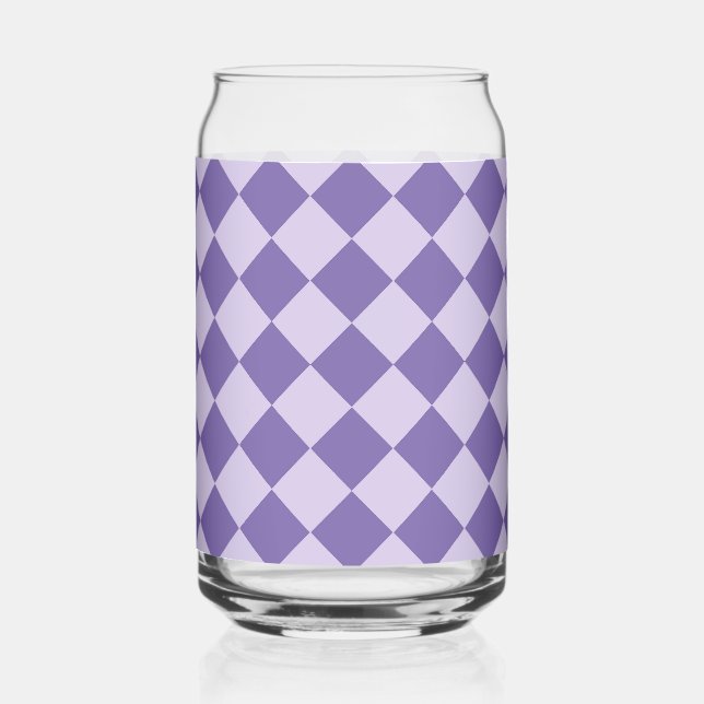 Lila Schecken-Diamantmuster-Glas Dosenglas (Vorderseite)
