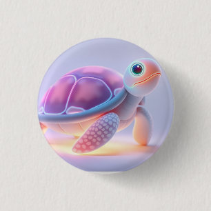 Lila Schildkröte Button
