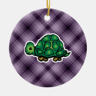 Lila Schildkröte Keramikornament