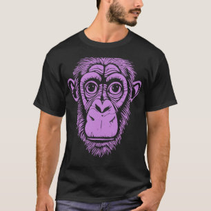 Lila Schimpansenreifen Nicht Affe Niedlicher Schim T-Shirt