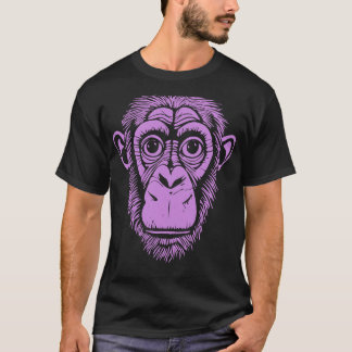 Lila Schimpansenreifen Nicht Affe Niedlicher Schim T-Shirt