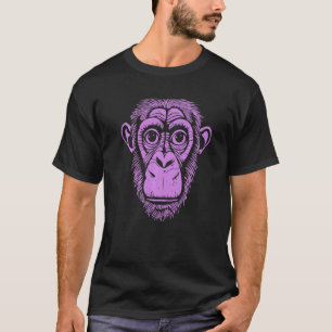 Lila Schimpansenreifen Nicht Affe Niedlicher Schim T-Shirt