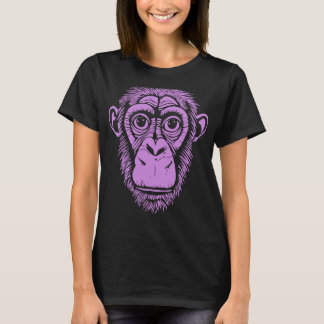 Lila Schimpansenreifen Nicht Affe Niedlicher Schim T-Shirt