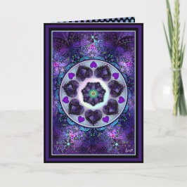 Lila Schirm & Herz .7 Geburtstagskarte Karte