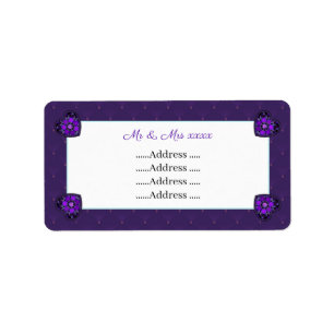 Lila Schirm und Herz.7 Adressaufkleber