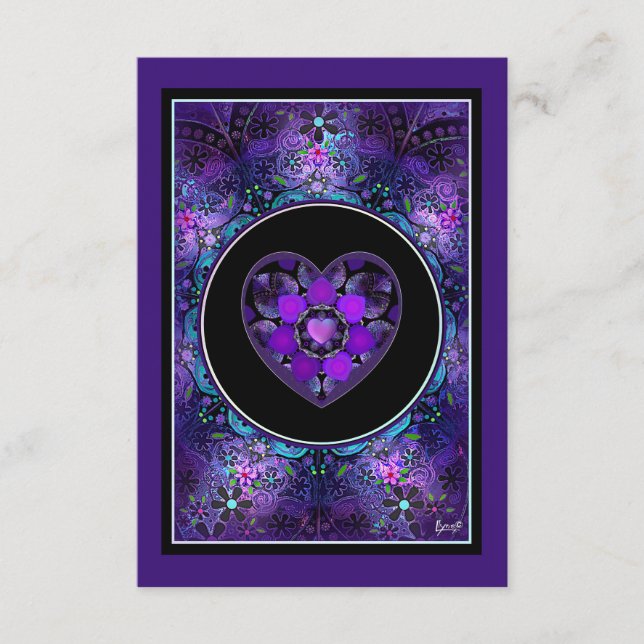 Lila Schirm und Herz .7 Begleitkarte (Vorderseite)