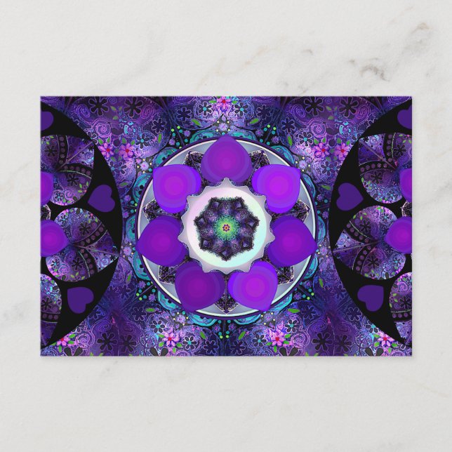 Lila Schirm und Herz .7 Begleitkarte (Vorderseite)