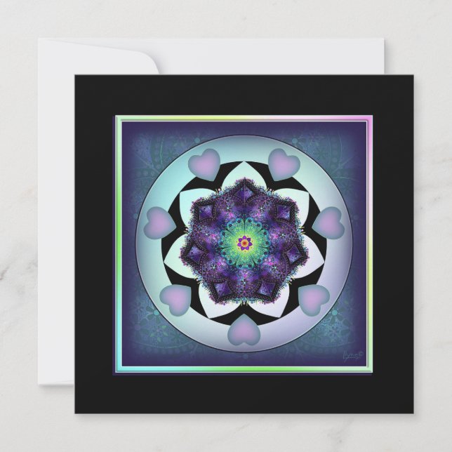 Lila Schirm und Herz .7 Blindkarte Karte (Vorderseite)