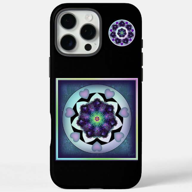 Lila Schirm und Herz .7 Case-Mate iPhone Hülle (Rückseite)