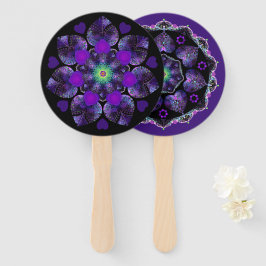 Lila Schirm und Herz .7 Fächer