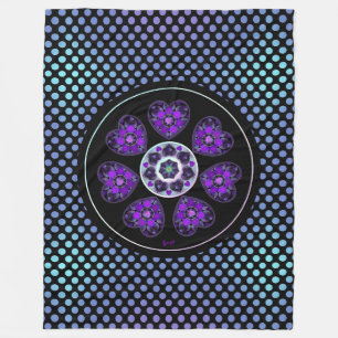 Lila Schirm und Herz .7 Fleecedecke