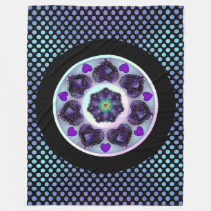 Lila Schirm und Herz .7 Fleecedecke